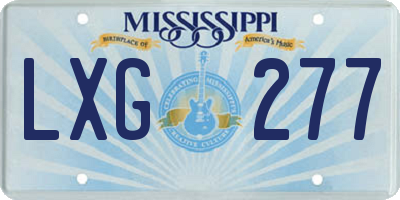 MS license plate LXG277
