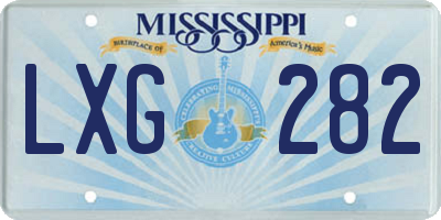 MS license plate LXG282