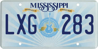 MS license plate LXG283