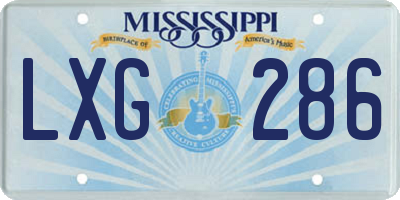 MS license plate LXG286