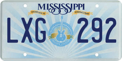 MS license plate LXG292