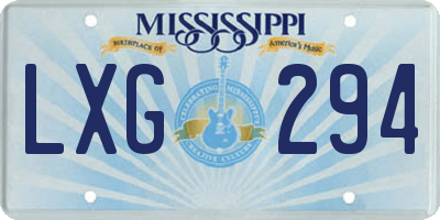 MS license plate LXG294