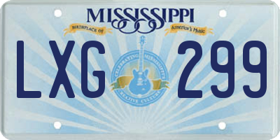 MS license plate LXG299