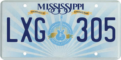 MS license plate LXG305