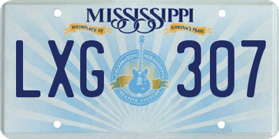 MS license plate LXG307