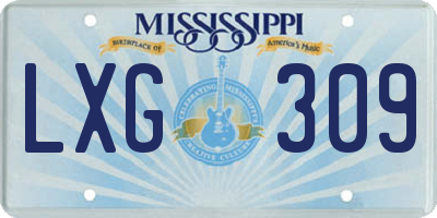MS license plate LXG309