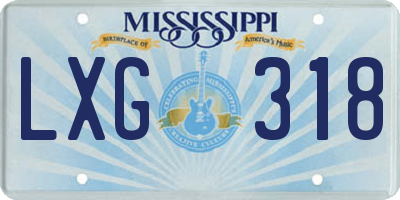 MS license plate LXG318