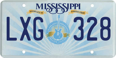 MS license plate LXG328