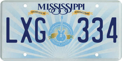 MS license plate LXG334