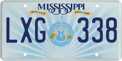 MS license plate LXG338