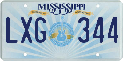 MS license plate LXG344