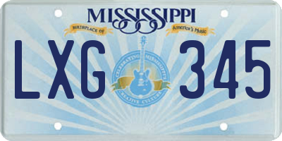 MS license plate LXG345