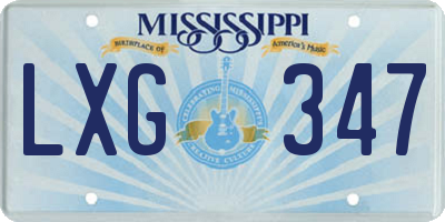 MS license plate LXG347
