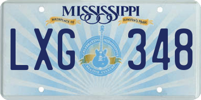 MS license plate LXG348