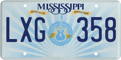 MS license plate LXG358