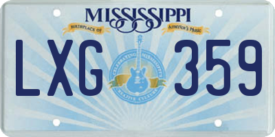 MS license plate LXG359