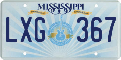 MS license plate LXG367