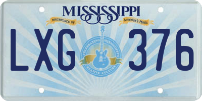 MS license plate LXG376