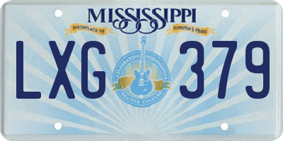MS license plate LXG379