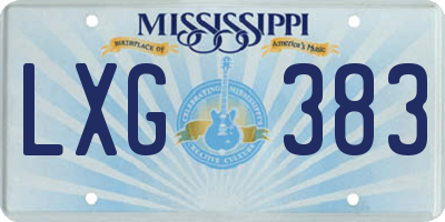 MS license plate LXG383