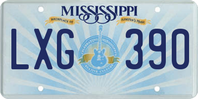 MS license plate LXG390