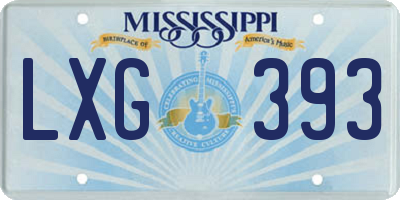 MS license plate LXG393