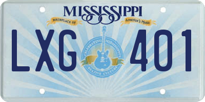 MS license plate LXG401