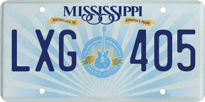 MS license plate LXG405