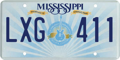 MS license plate LXG411