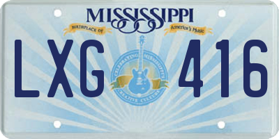 MS license plate LXG416