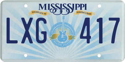 MS license plate LXG417