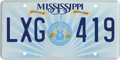 MS license plate LXG419