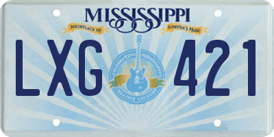 MS license plate LXG421