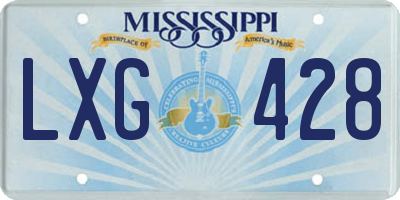 MS license plate LXG428