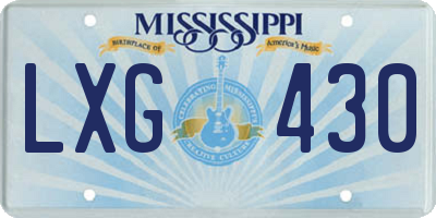 MS license plate LXG430