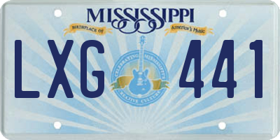 MS license plate LXG441