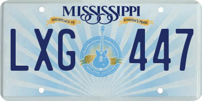 MS license plate LXG447