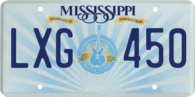 MS license plate LXG450