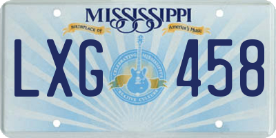 MS license plate LXG458