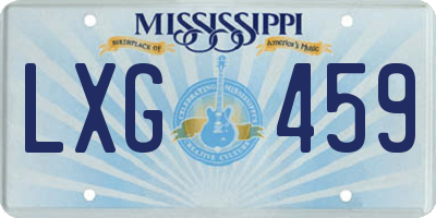 MS license plate LXG459