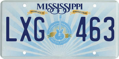 MS license plate LXG463