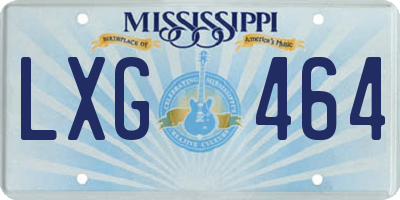 MS license plate LXG464