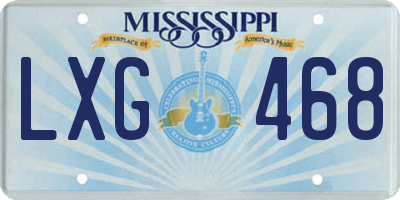 MS license plate LXG468