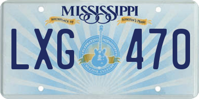 MS license plate LXG470