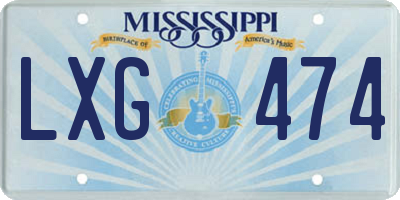 MS license plate LXG474