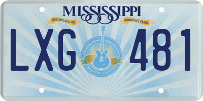 MS license plate LXG481