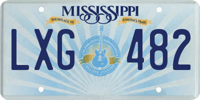 MS license plate LXG482