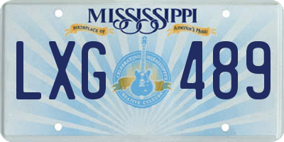 MS license plate LXG489