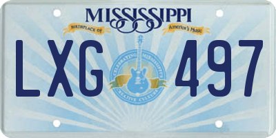 MS license plate LXG497