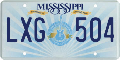 MS license plate LXG504